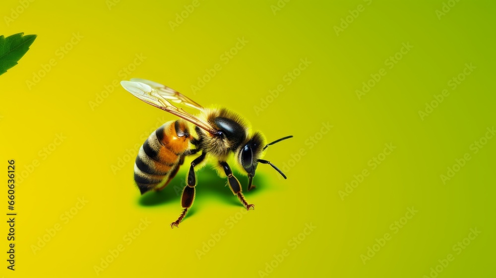 a bee is flying, isolated on transparent background, macro, generative AI a bee is flying, isolated on transparent background, macro, generative AI