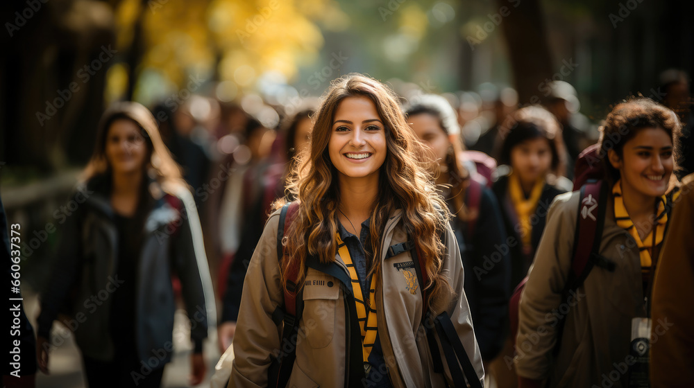 Modern campus vibes with Indian students in action. Academic life, cultural diversity, and youth.
