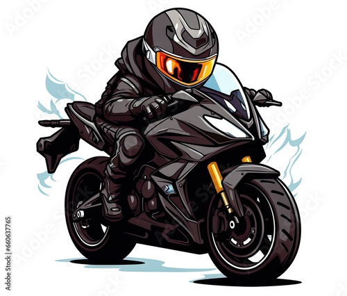  a person riding a motorcycle with a helmet on and on.  generative ai