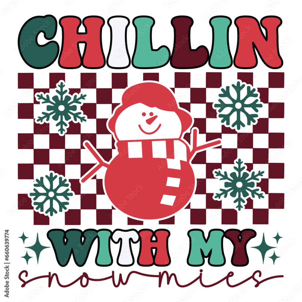 Chillin with my Snowmies Retro SVG Chillin with my Snowmies Retro SVG