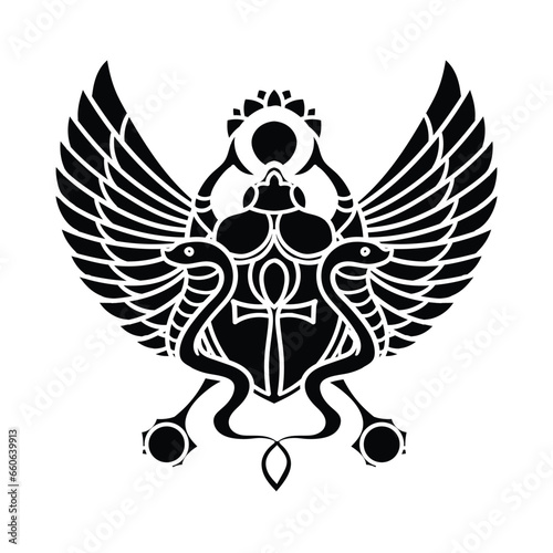 Pharaonic wings Egyptian and Khepri VECTOR