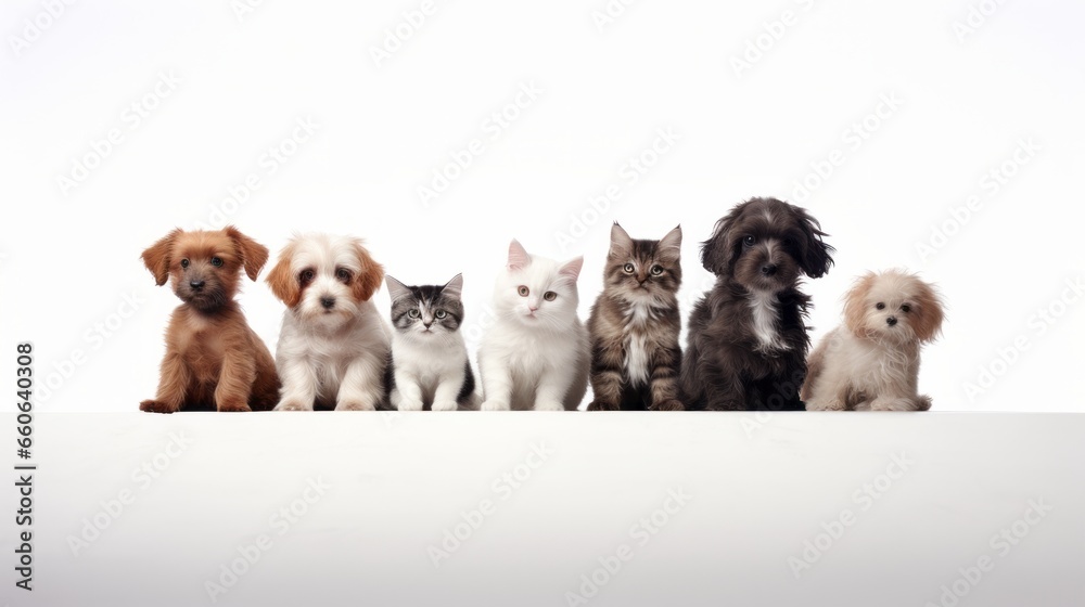 Dogs and cats peacefully coexisting