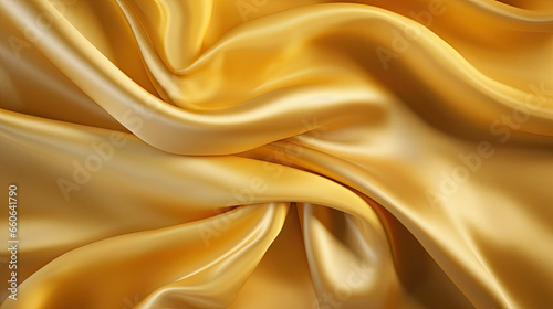 Elegant Gold Silk Satin Fabric: Extravagant Luxury with Shiny Drapery for Artistic Design Presentation