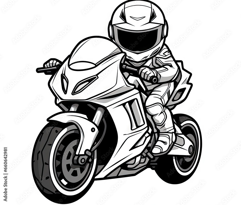  a person riding a motorcycle with a helmet on and a helmet on.  generative ai