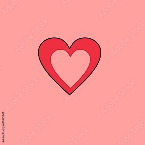 Red hollow heart backhround