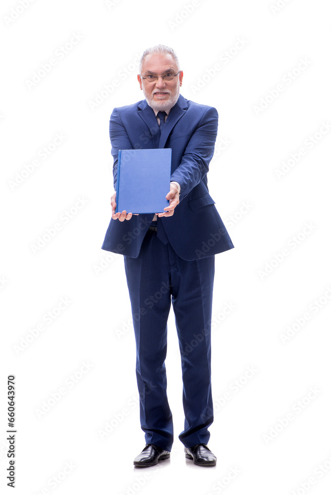 Old businessman isolated on white Old businessman isolated on white