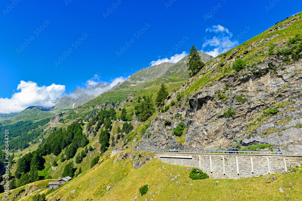 Timmelsjochstraße in Passeier in Südtirol, Italien