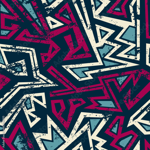 tribal seamless pattern with grunge effect