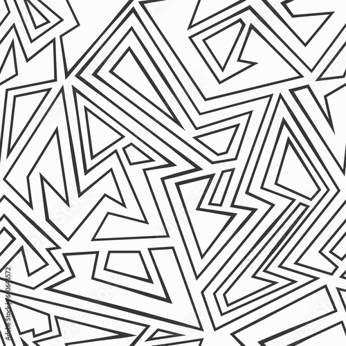 Monochrome maze seamless pattern