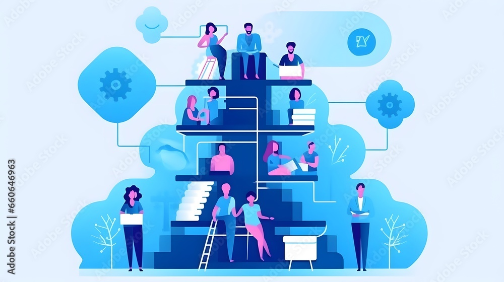 Onboarding new employee process illustration Onboarding new employee process illustration
