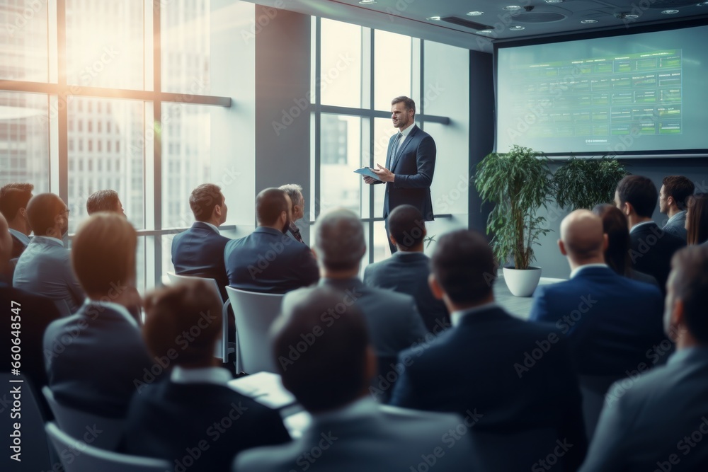 Fototapeta premium Businessman making a presentation at a conference seminar