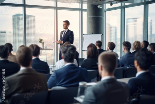 Businessman making a presentation at a conference seminar