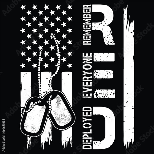 RED Friday Remember Everyone Deployed Retro US Army Military Gift T-Shirt