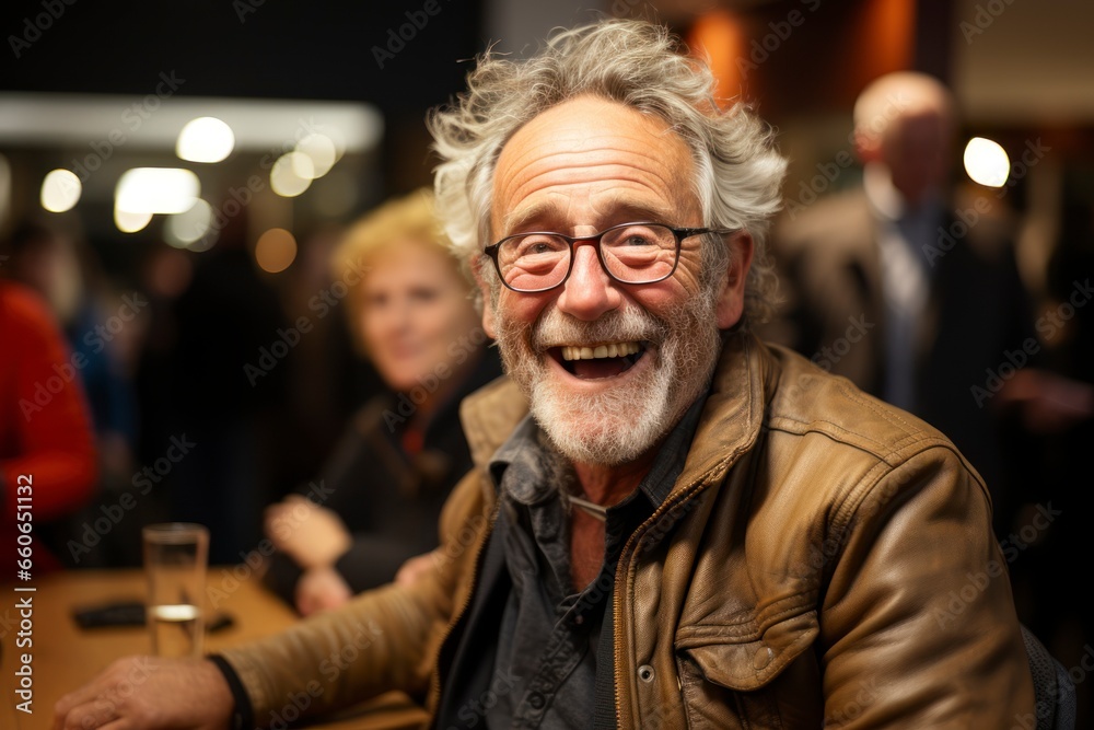 A candid photograph capturing the genuine surprise and joy on a person's face during a heartwarming reunion A candid photograph capturing the genuine surprise and joy on a person's face during a heartwarming reunion
