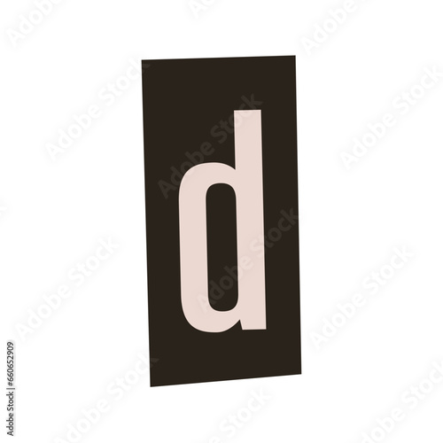 Blackmail and ransom anonymous note font, latin letters or number from a magazine vintage concept on white background flat vector illustration.