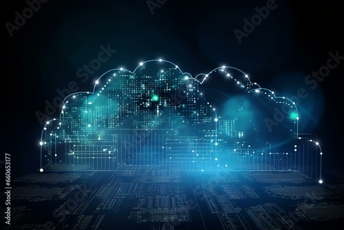 Concept of cloud computing technology and big data on internet. Generative AI