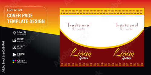 Traditional cover page design template file cover design, brochure cover sri lankan culture  photo