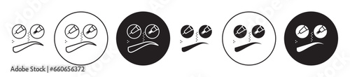 powder brows icon set. tattoo removal vector symbol in black filled and outlined style.