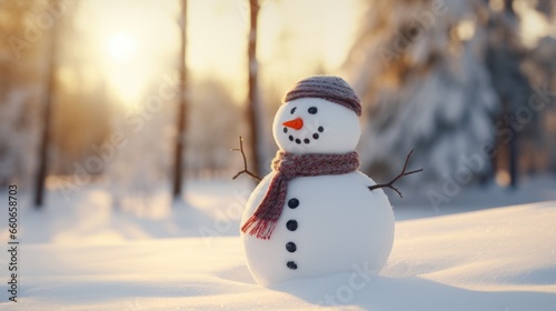 snowman in the snow © Anastasia YU