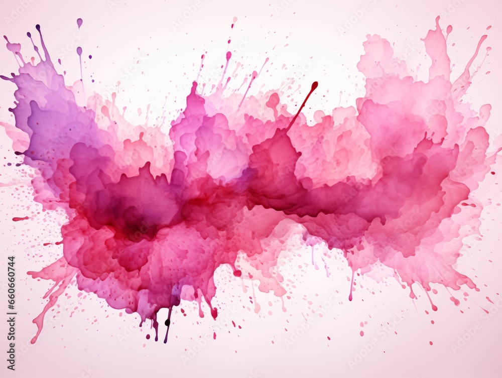 Pink Paint Splash and Texture on White Background. Paint Stain