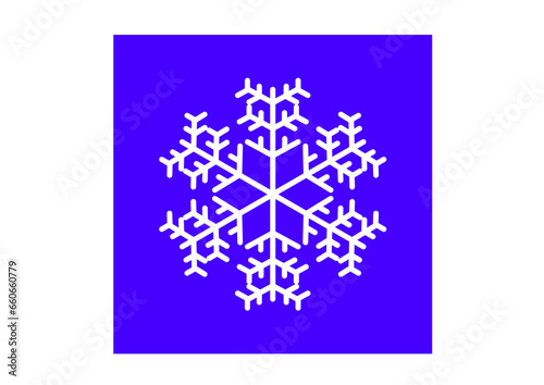 weißer schneekristall auf blauem hintergrund, abstraktes modernes winterliches design