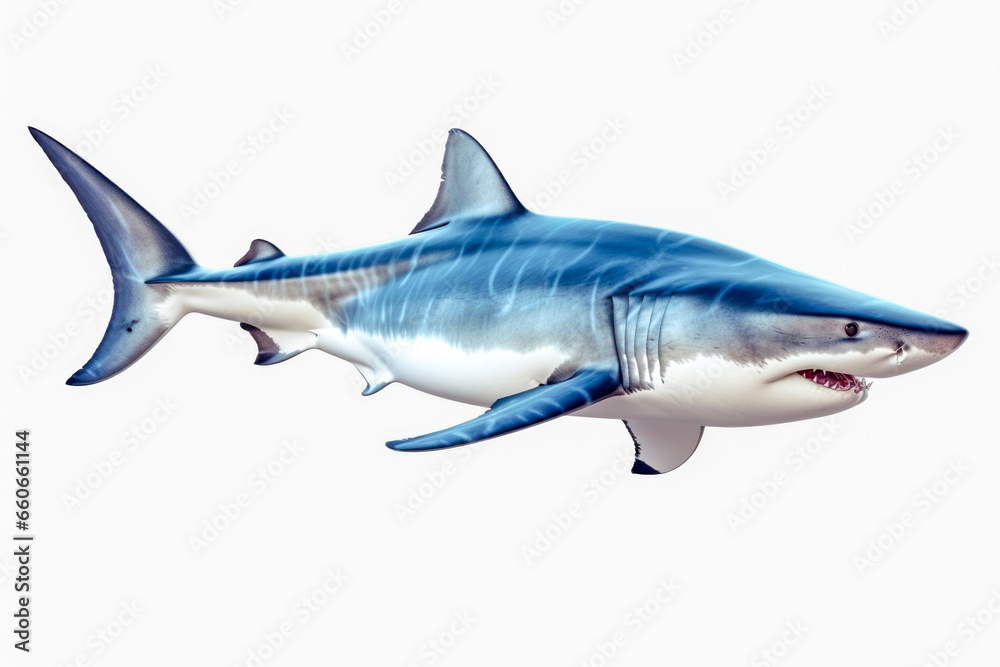 Obraz premium Great White Shark isolated on white background