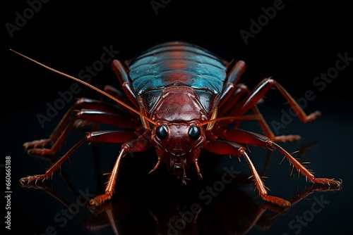 Pathogen-carrying cockroach. Generative AI
