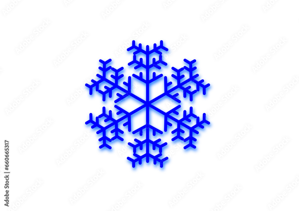blauer schneekristall auf transparentem hintergrund mit hellblauer schattierung, abstraktes modernes winterliches design