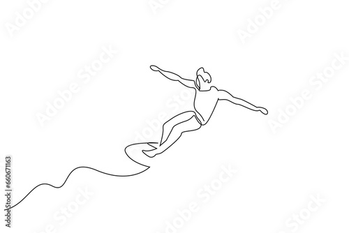 male young alone surfing water sport extreme life lifestyle line art design