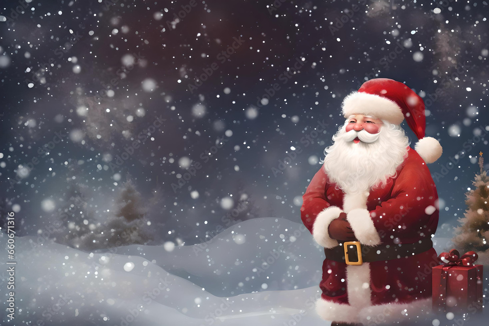 Christmas Background with  Santa Clause