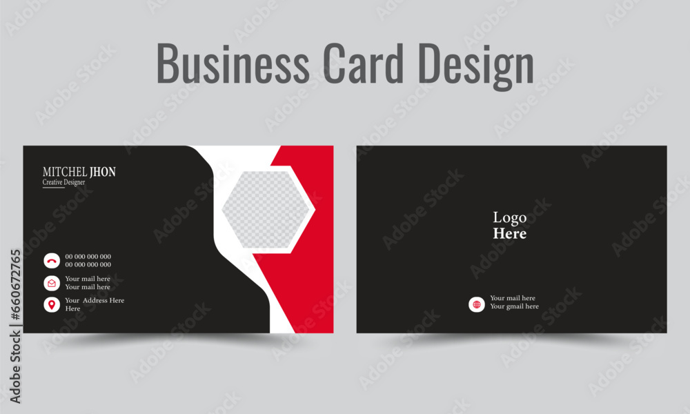 Professional vector design modern business card with company logo.Visiting card for business and personal use. Professional vector design modern business card with company logo.Visiting card for business and personal use.