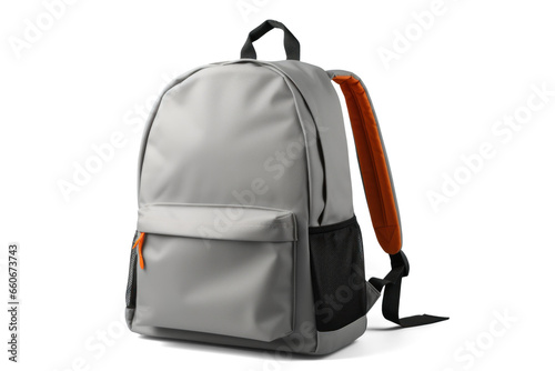 regular casual backpack, png file of isolated cutout object with shadow on transparent background.