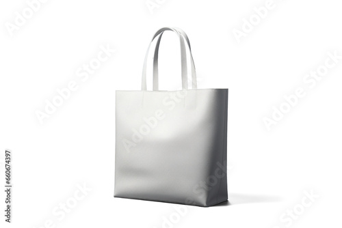 casual white leather women bag, png file of isolated cutout object with shadow on transparent background.
