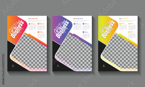Creative Corporate & Business Flyer Brochure Template Design, modern business flyer template, abstract business flyer and creative design, IT company flyer and editable vector template design (ID: 660674705)