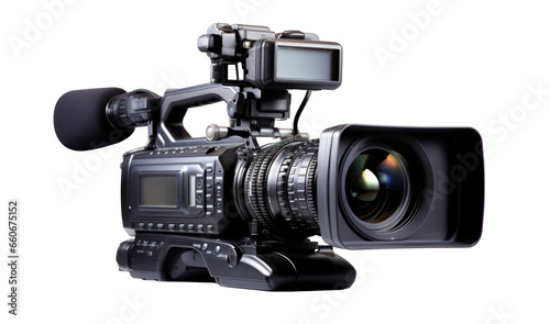 professional film camera  png file of isolated cutout object with shadow on transparent background.