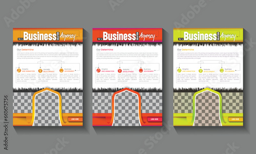 Creative Corporate & Business Flyer Brochure Template Design, modern business flyer template, abstract business flyer and creative design, IT company flyer and editable vector template design (ID: 660675756)