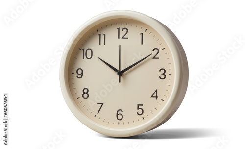 simple table clock, png file of isolated cutout object with shadow on transparent background.