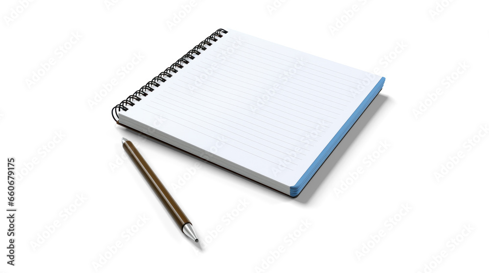 spring notepad with pen side view, png file of isolated cutout object with shadow on transparent background. spring notepad with pen side view, png file of isolated cutout object with shadow on transparent background.