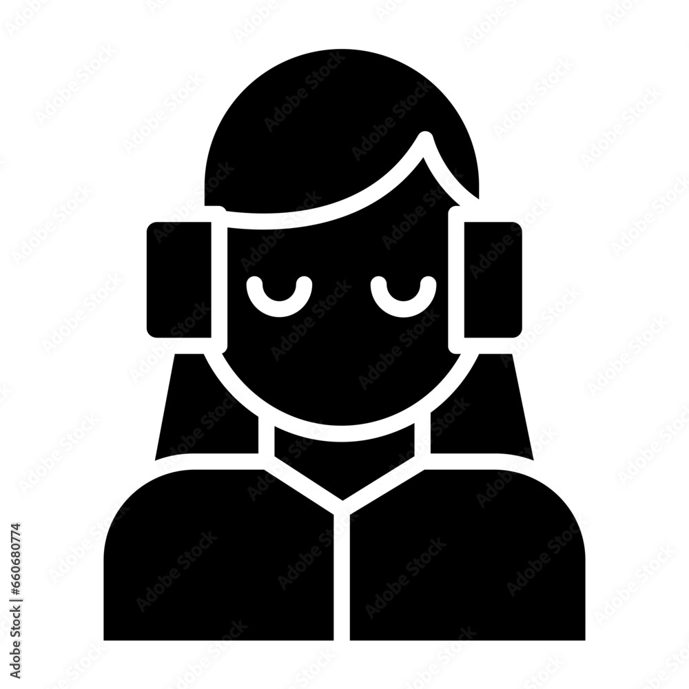 Solid Woman Customer Support icon