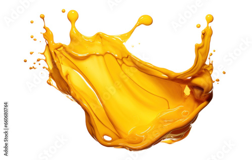 3D volumetric blot of orange paint in air or liquid water, png file of isolated cutout object on transparent background. photo