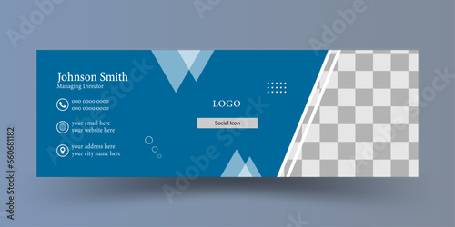 Email signature template or email footer and personal social media cover design.