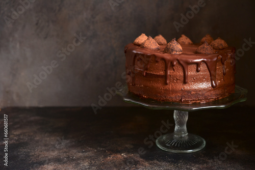 Homemade delicious chocolate cake 