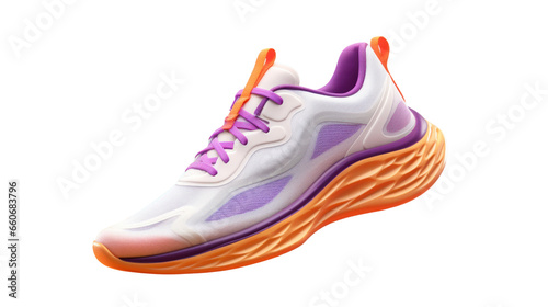 colorful cool running sneakers mockup, png file of isolated cutout object with shadow on transparent background.