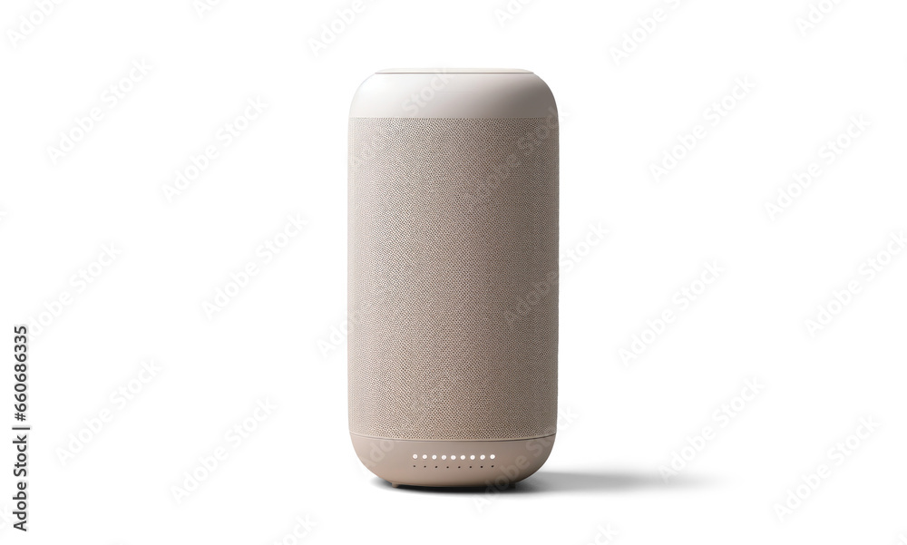 grey wireless portable speaker, png file of isolated cutout object with shadow on transparent background. - obrazy, fototapety, plakaty 