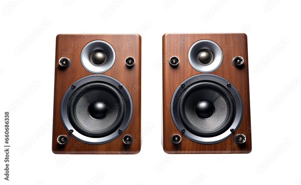 wooden brown powerful speaker, png file of isolated cutout object with shadow on transparent background. wooden brown powerful speaker, png file of isolated cutout object with shadow on transparent background.