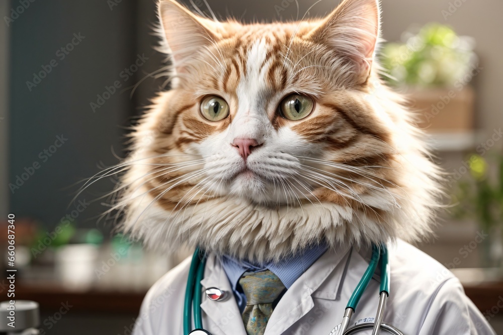 Cute cat in doctors suit Cute cat in doctors suit