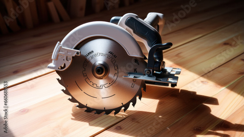 Circular saw are sold in the power tool store. Electric hand tool for cutting wood or metal.