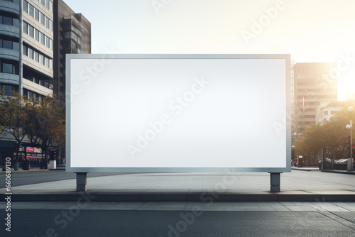 Urban street signage for announcing and marketing, marketing, billboard, blank white space for advertising and displaying posters and signage announcement