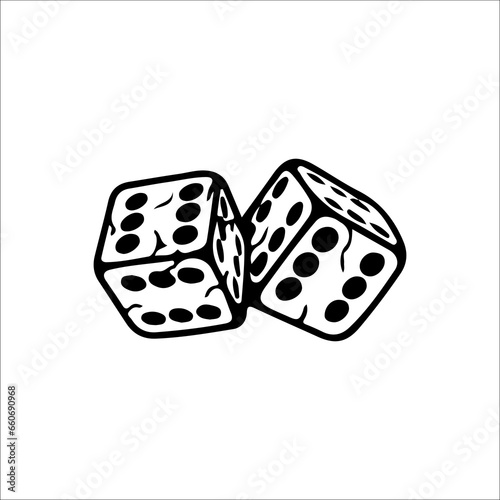concept cracked dice vector illustration