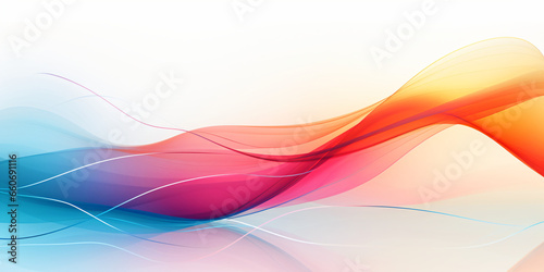 abstract background with smooth lines in blue, orange and pink colors